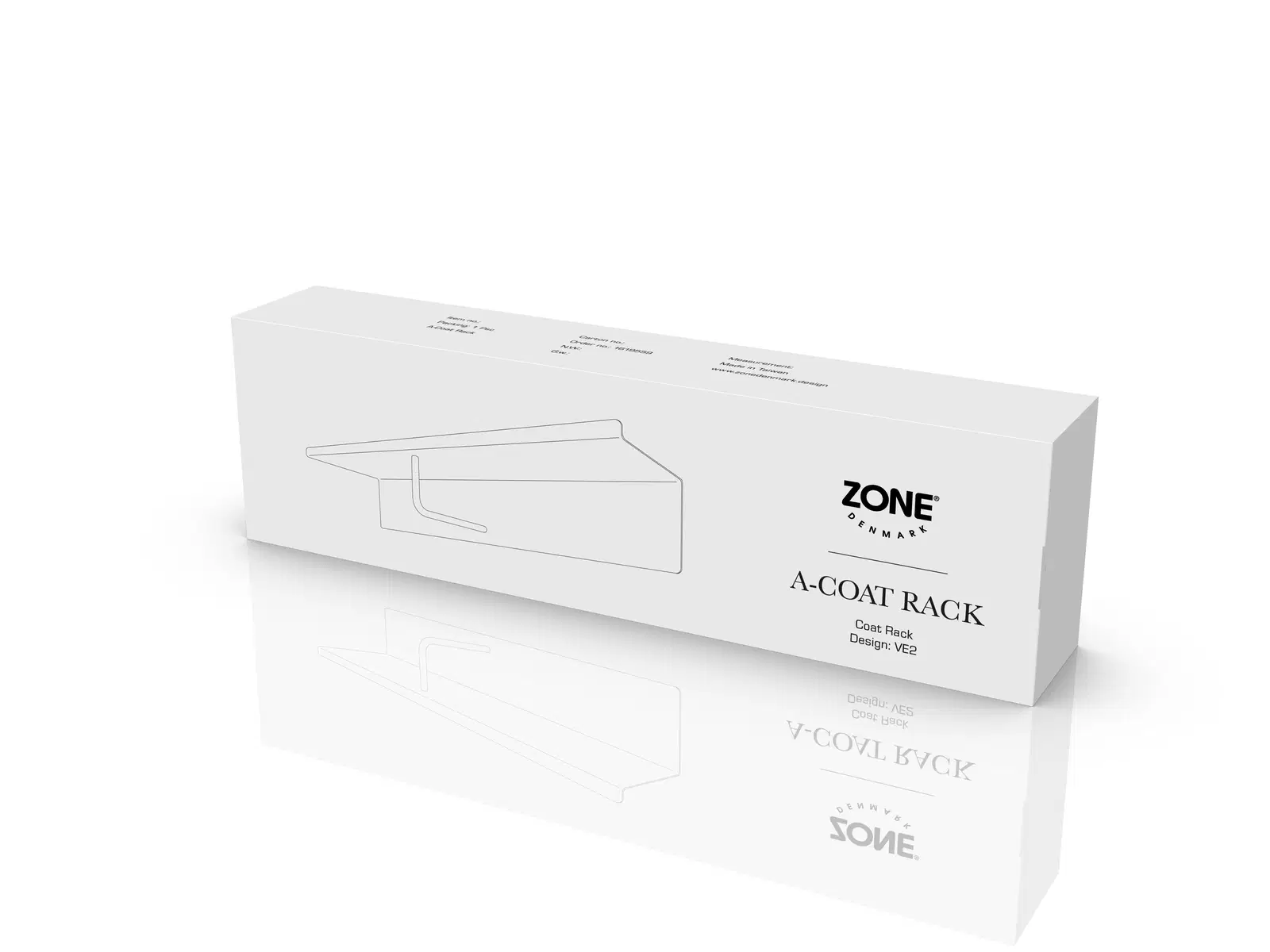 Zone Hattehylde 80 x 21,5 x 14,8 cm i black, A-Col